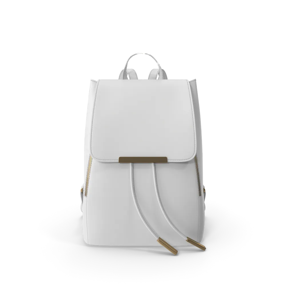 Urban Chic White Faux Leather Backpack
